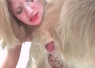 Doggy's cock is what makes this zoophile feel great